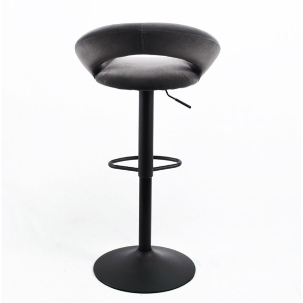 Барний стілець Onder Mebli Holy BAR BK-BASE Сірий B-1004 Оксамит-1