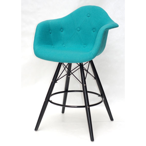 Полубарное кресло Onder Mebli Leon BAR 65-BK Шерсть Бирюза W-18-1