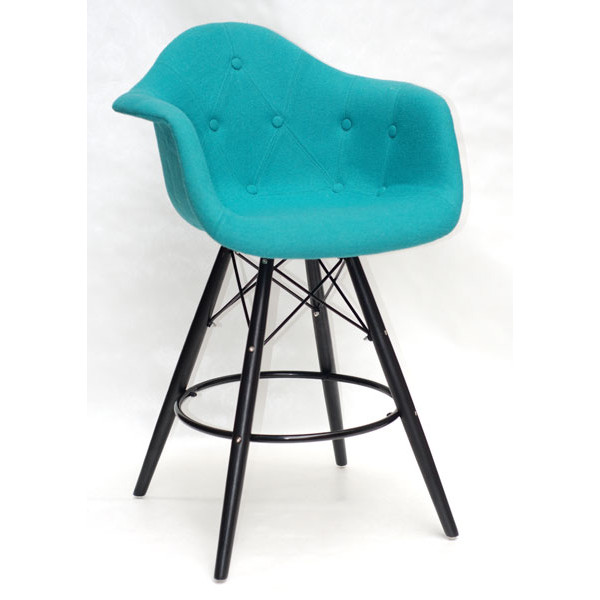 Полубарное кресло Onder Mebli Leon BAR 65-BK Шерсть Бирюза W-18-0