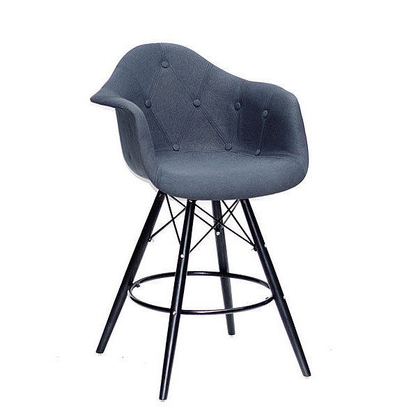 Напівбарне крісло Onder Mebli Leon BAR 65-BK Віскоза Антрацит K-8-0