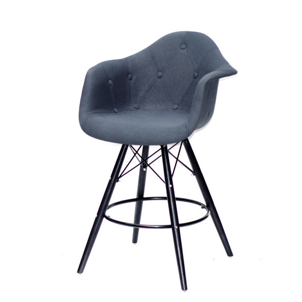 Напівбарне крісло Onder Mebli Leon BAR 65-BK Віскоза Антрацит K-8-1