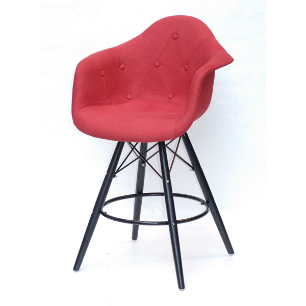 Напівбарне крісло Onder Mebli Leon BAR 65-BK Віскоза Червоний K-9-1