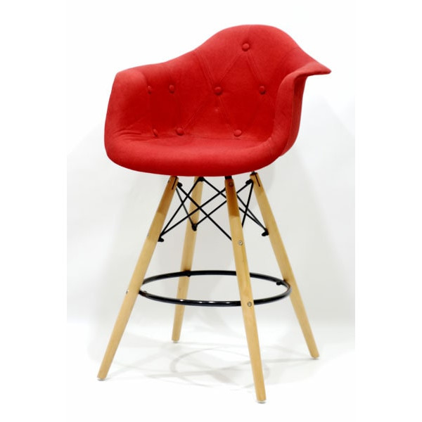 Полубарное кресло Onder Mebli Leon Soft BAR 65 Вискоза Красный K-9-1