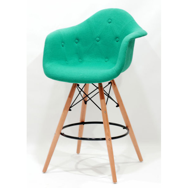 Напівбарне крісло Onder Mebli Leon Soft BAR 65 Вовна Бірюзовий W-18-1