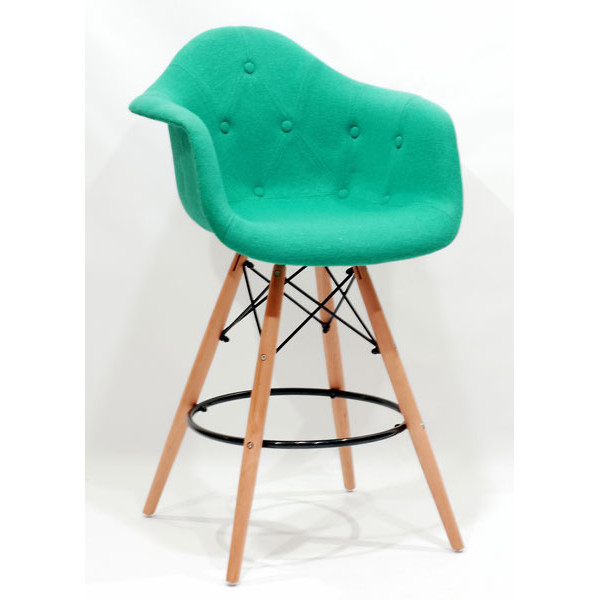 Напівбарне крісло Onder Mebli Leon Soft BAR 65 Вовна Бірюзовий W-18-0