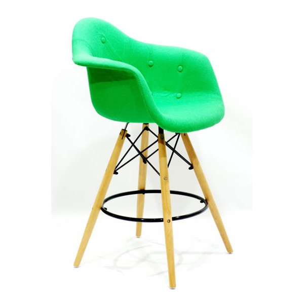 Полубарное кресло Onder Mebli Leon Soft BAR 65 Шерсть Зеленый W-17-2