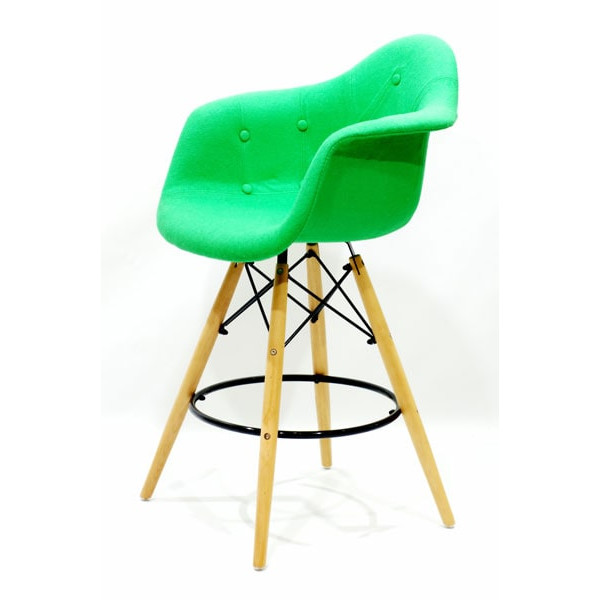 Полубарное кресло Onder Mebli Leon Soft BAR 65 Шерсть Зеленый W-17-3