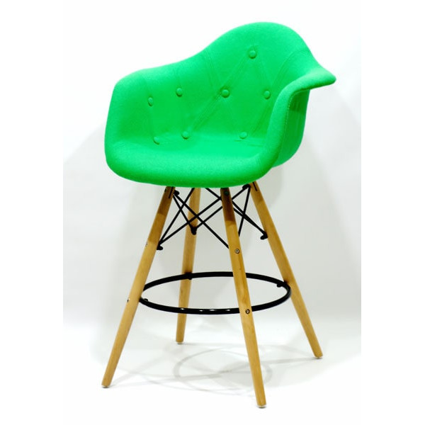 Полубарное кресло Onder Mebli Leon Soft BAR 65 Шерсть Зеленый W-17-1