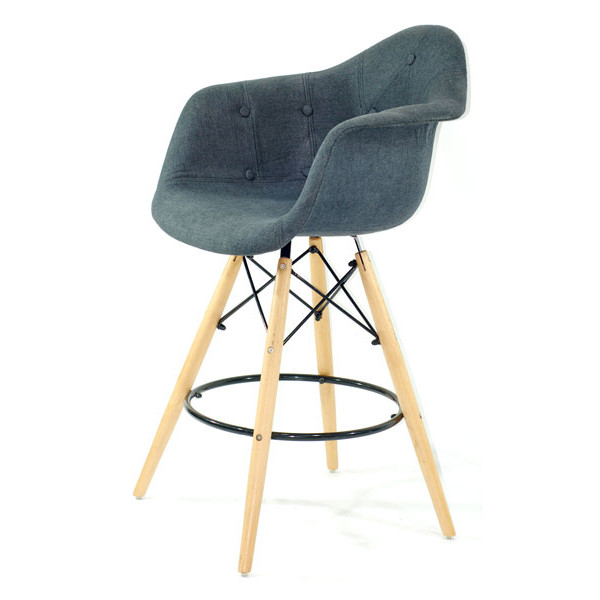 Полубарное кресло Onder Mebli Leon Soft BAR 65 Вискоза Антрацит K-8-2