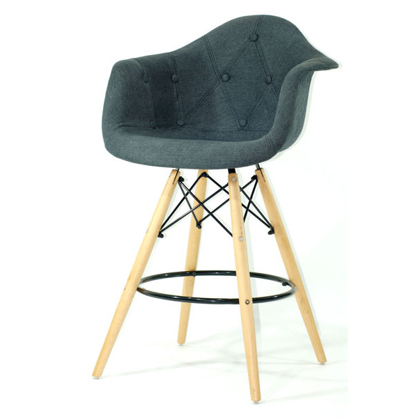 Полубарное кресло Onder Mebli Leon Soft BAR 65 Вискоза Антрацит K-8-1