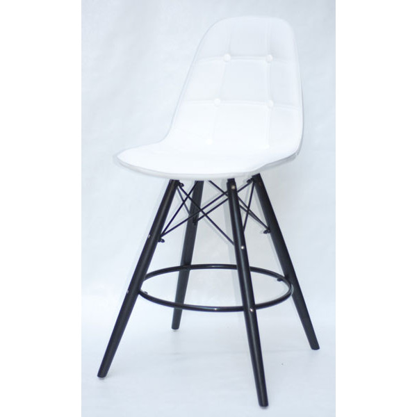 Напівбарний стілець Onder Mebli Alex BAR 65-BK Білий Екошкіра-1