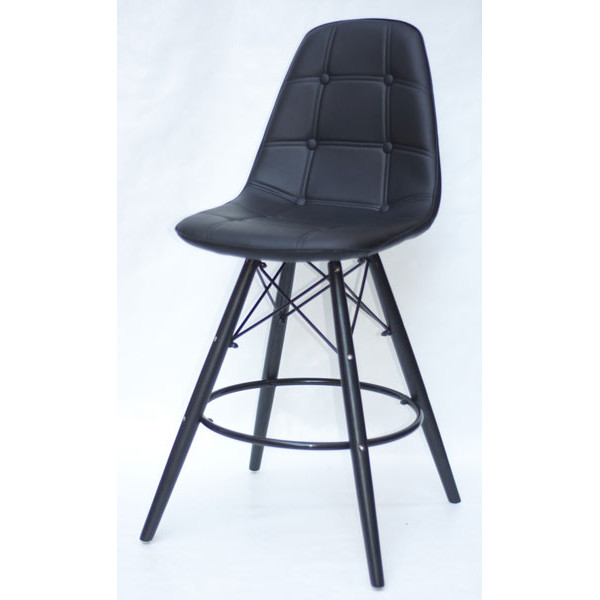 Полубарный стул Onder Mebli Alex BAR 65-BK Черный Экокожа-1