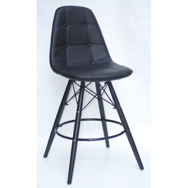 Полубарный стул Onder Mebli Alex BAR 65-BK Черный Экокожа-0
