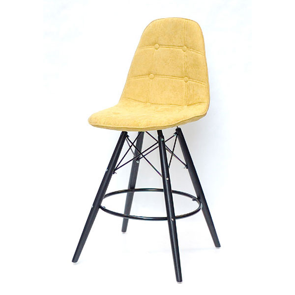 Напівбарний стілець Onder Mebli Alex BAR 65-BK Шеніл Жовтий G-100-1