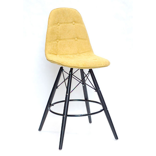 Напівбарний стілець Onder Mebli Alex BAR 65-BK Шеніл Жовтий G-100-0