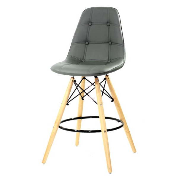 Полубарный стул Onder Mebli Alex BAR 65 Серый 21 Экокожа-1