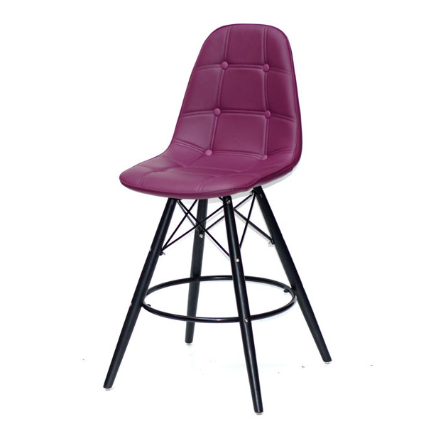 Напівбарний стілець Onder Mebli Alex BAR 65-BK Пурпурний 61 Екошкіра-1