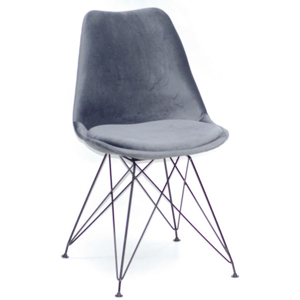 Стілець Onder Mebli Milan Soft BK-ML Сірий B-3 Оксамит-0