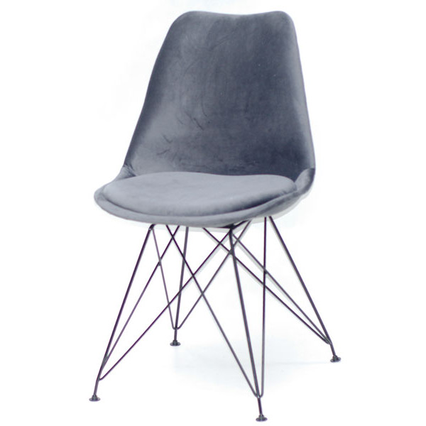 Стілець Onder Mebli Milan Soft BK-ML Сірий B-3 Оксамит-1