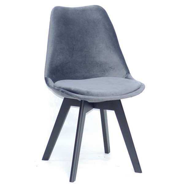 Стул Onder Mebli Milan Soft BK Серый B-3 Бархат-0