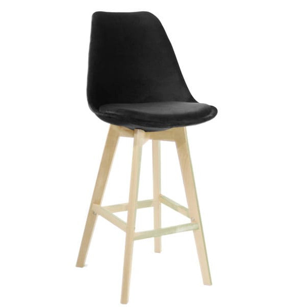 Барный стул Onder Mebli Milan Soft BAR 75 Черный B-4 Бархат-0