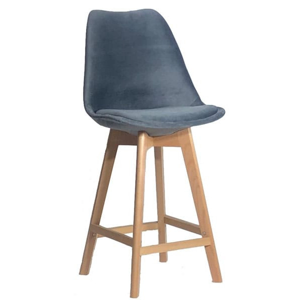 Барний стілець Onder Mebli Milan Soft BAR 75 Сірий B-3 Оксамит-0