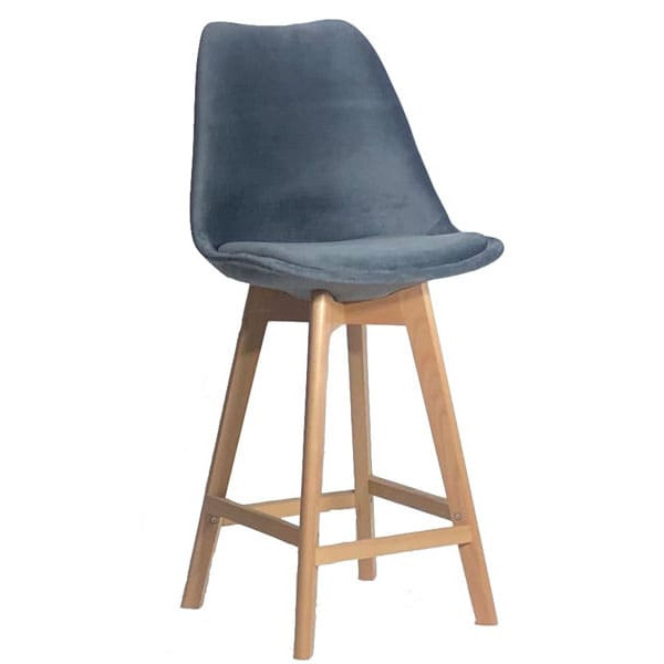 Напівбарний стілець Onder Mebli Milan Soft BAR 65 Сірий B-3 Оксамит-0