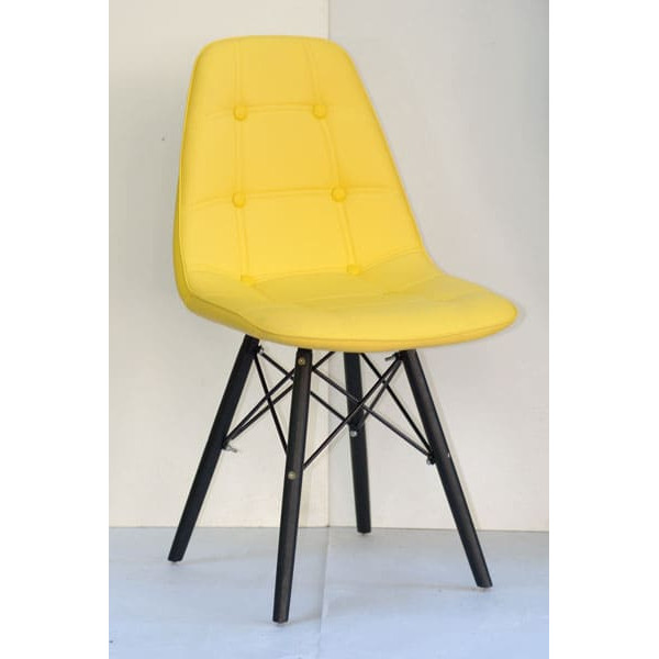 Стілець Onder Mebli Alex BK Жовтий 12 Екошкіра-0