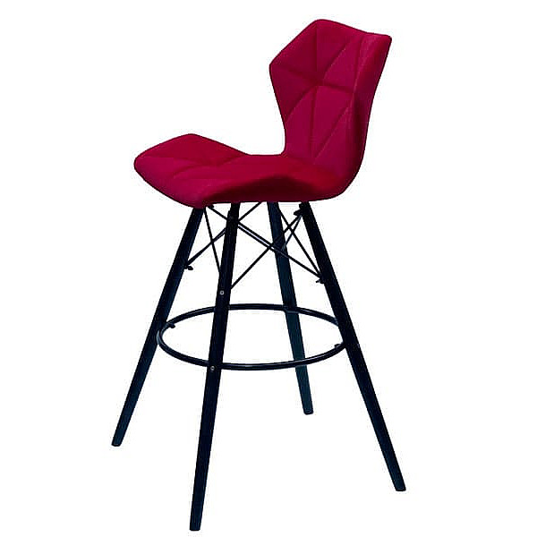 Барний стілець Onder Mebli Greg BAR 75 - BK Червоний B-1016 Оксамит-2