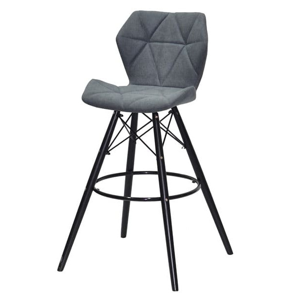 Барный стул Onder Mebli Greg BAR 75 - BK Серый SH - 1 Шенилл-1