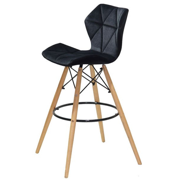 Барный стул Onder Mebli Greg BAR 75 - BK Черный B-1011 Бархат-3