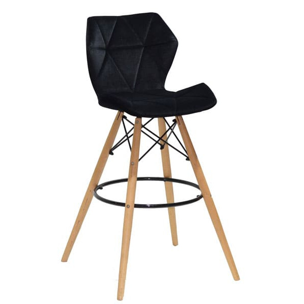 Барный стул Onder Mebli Greg BAR 75 - BK Черный B-1011 Бархат-0