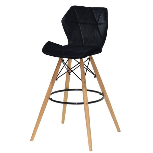 Барный стул Onder Mebli Greg BAR 75 - BK Черный B-1011 Бархат-1