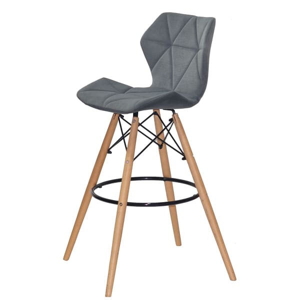 Барний стілець Onder Mebli Greg BAR 75 Сірий B-1004 Оксамит-3