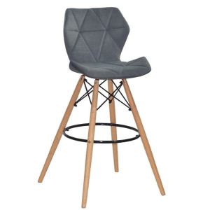 Барний стілець Onder Mebli Greg BAR 75 Сірий B-1004 Оксамит