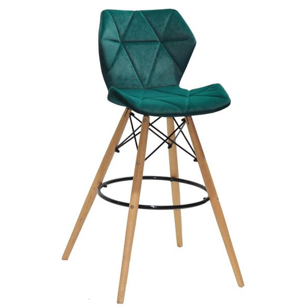 Барний стілець Onder Mebli Greg BAR 75 Зелений B-1003 Оксамит-0