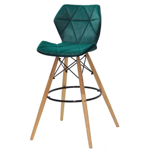 Барний стілець Onder Mebli Greg BAR 75 Зелений B-1003 Оксамит-1