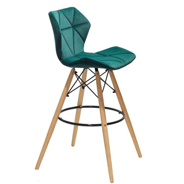 Барний стілець Onder Mebli Greg BAR 75 Зелений B-1003 Оксамит-2