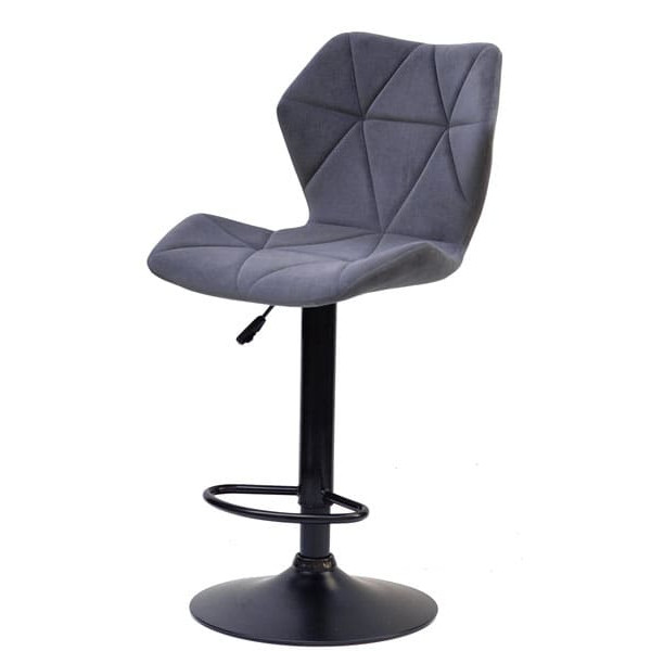 Барний стілець Onder Mebli Torino BAR BK - BASE Сірий B-1004 Оксамит-1