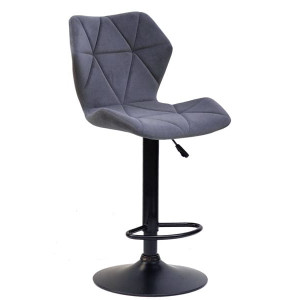 Барный стул Onder Mebli Torino BAR BK - BASE Серый B-1004 Бархат