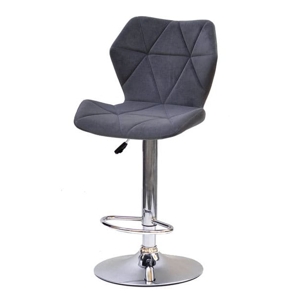 Барний стілець Onder Mebli Torino BAR CH - BASE Сірий B-1004 Оксамит-1