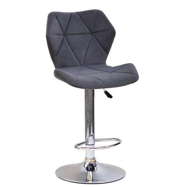 Барний стілець Onder Mebli Torino BAR CH - BASE Сірий B-1004 Оксамит-0