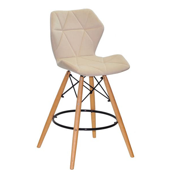 Полубарный стул Onder Mebli Greg BAR 65 Бежевый B-1005 Бархат-0