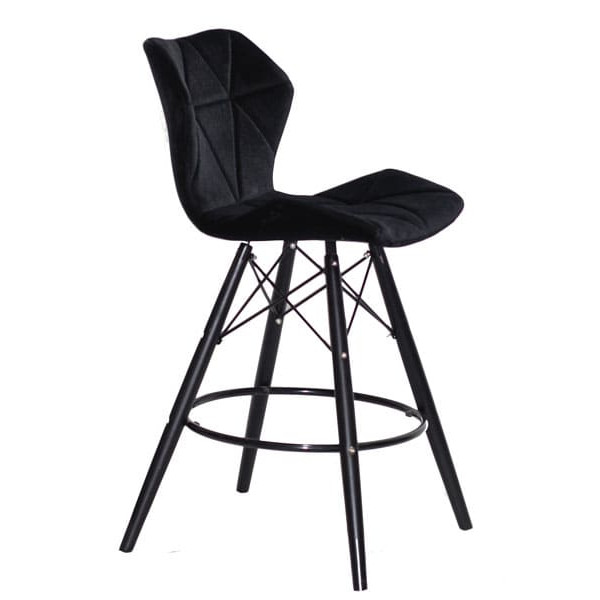 Полубарный стул Onder Mebli Greg BAR 65 - BK Черный B-1011 Бархат-2