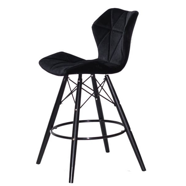 Полубарный стул Onder Mebli Greg BAR 65 - BK Черный B-1011 Бархат-3