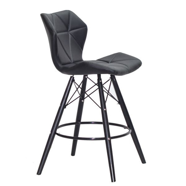 Напівбарний стілець Onder Mebli Greg BAR 65 - BK Чорний Екошкіра-0