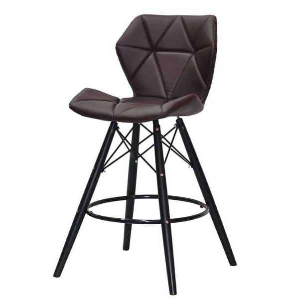 Полубарный стул Onder Mebli Greg BAR 65 - BK Коричневый 1015 Экокожа-1