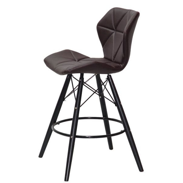 Полубарный стул Onder Mebli Greg BAR 65 - BK Коричневый 1015 Экокожа-3