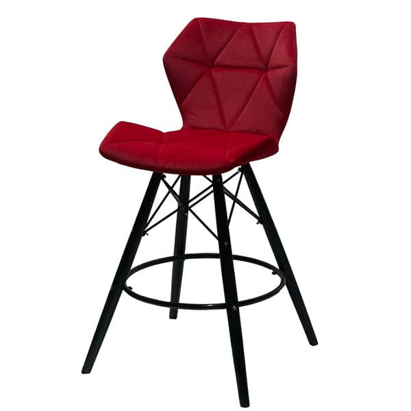 Напівбарний стілець Onder Mebli Greg BAR 65 - BK Червоний B-1016 Оксамит-1
