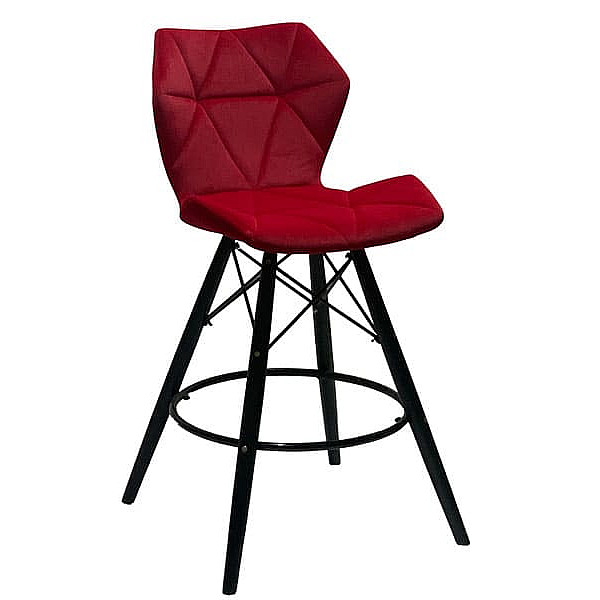 Напівбарний стілець Onder Mebli Greg BAR 65 - BK Червоний B-1016 Оксамит-0